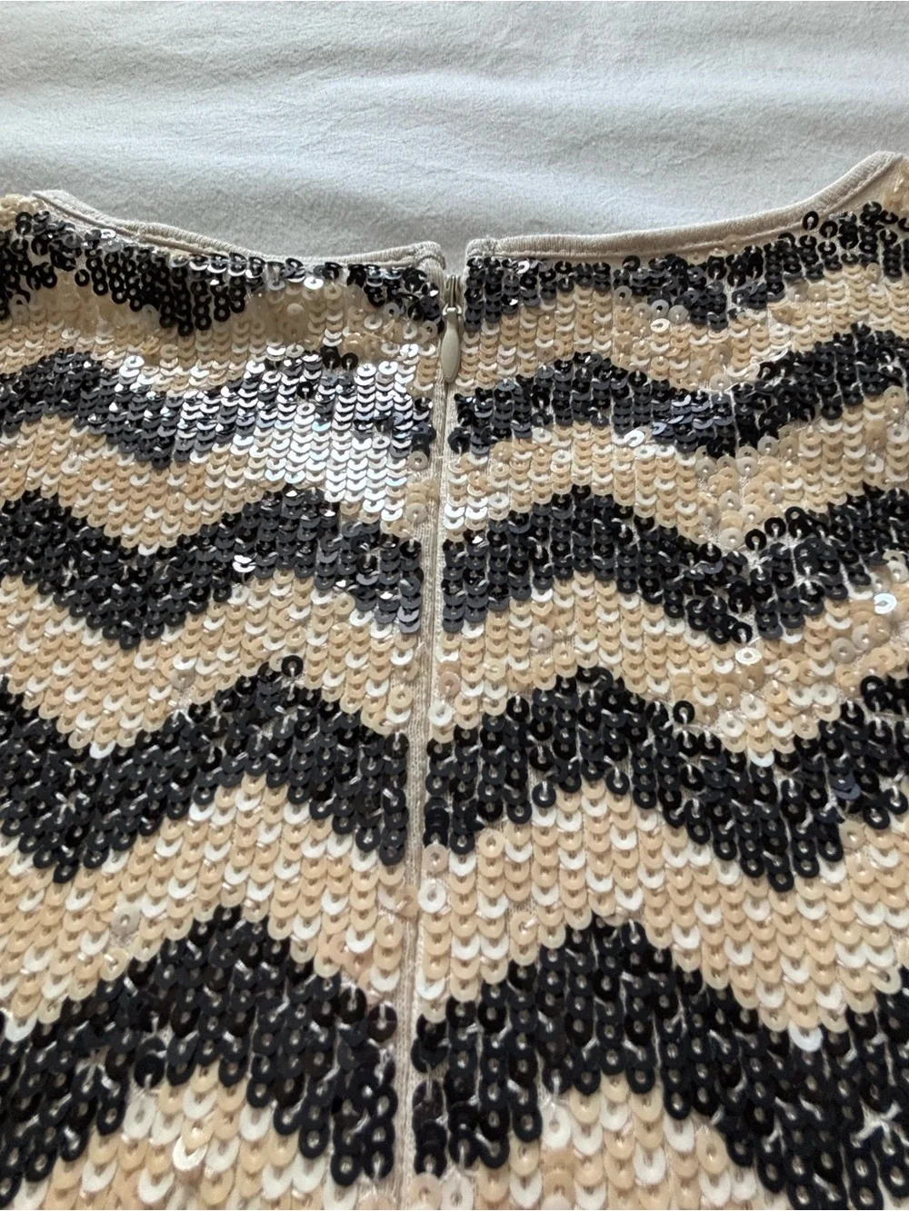 EUC! RARE! J.Crew Chevron Zig Zag Sequin Long-Sleeve Dress